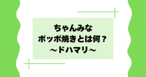 ちゃんみながドハマリのポッポ焼きとは何？どこで買える？スーパー･ネット？