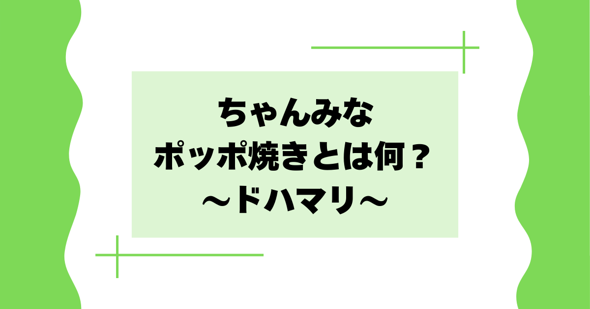 ちゃんみながドハマリのポッポ焼きとは何？どこで買える？スーパー･ネット？