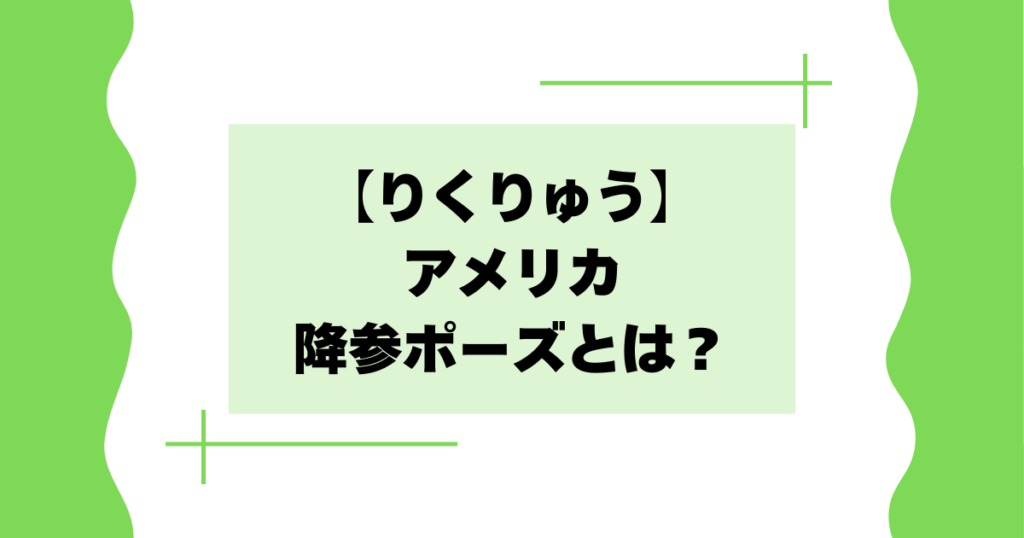 【りくりゅう】アメリカの降参ポーズとは？海外の反応がかわいい！