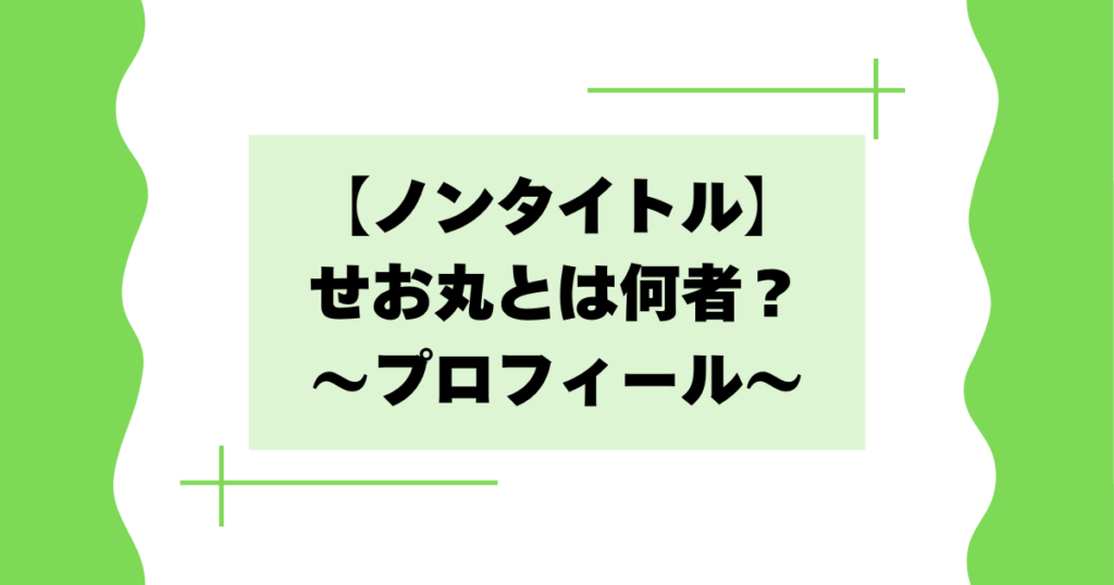 【ノンタイトル】せお丸とは何者？本名や会社などプロフィール紹介！